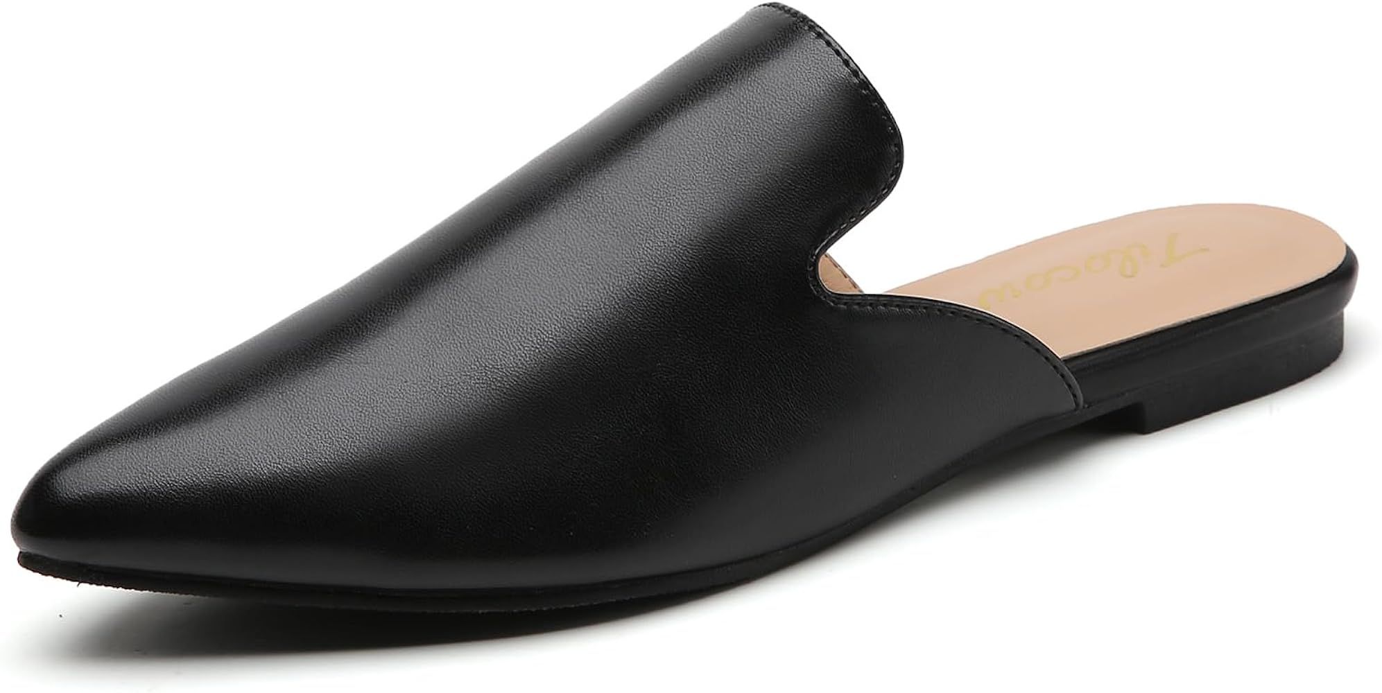 Tliocow Mules for Women Flats Slip On Backless Flat Mule Pointed Toe Slides Loafer Shoes | Amazon (US)