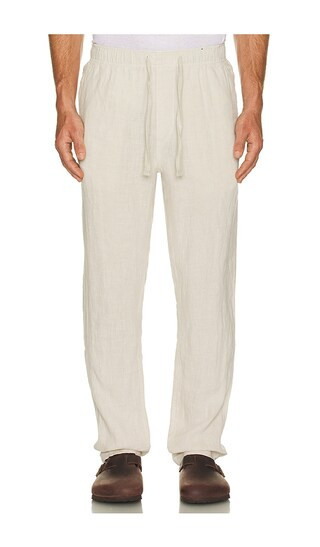 Faherty Linen Drawstring Pant in Nude. - size L | Revolve Clothing (Global)