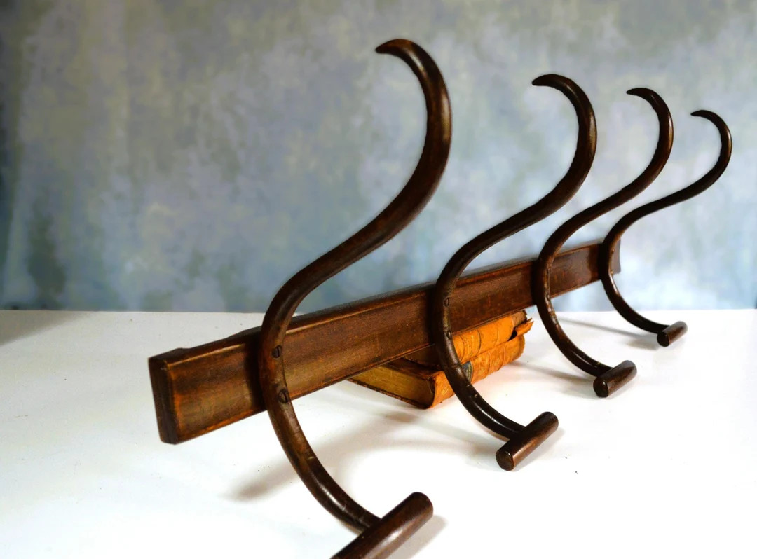 French Bentwood Coat Rack, Fischel Hat & Coat Hooks, Four Hooks, French Country Home, French Bist... | Etsy (US)