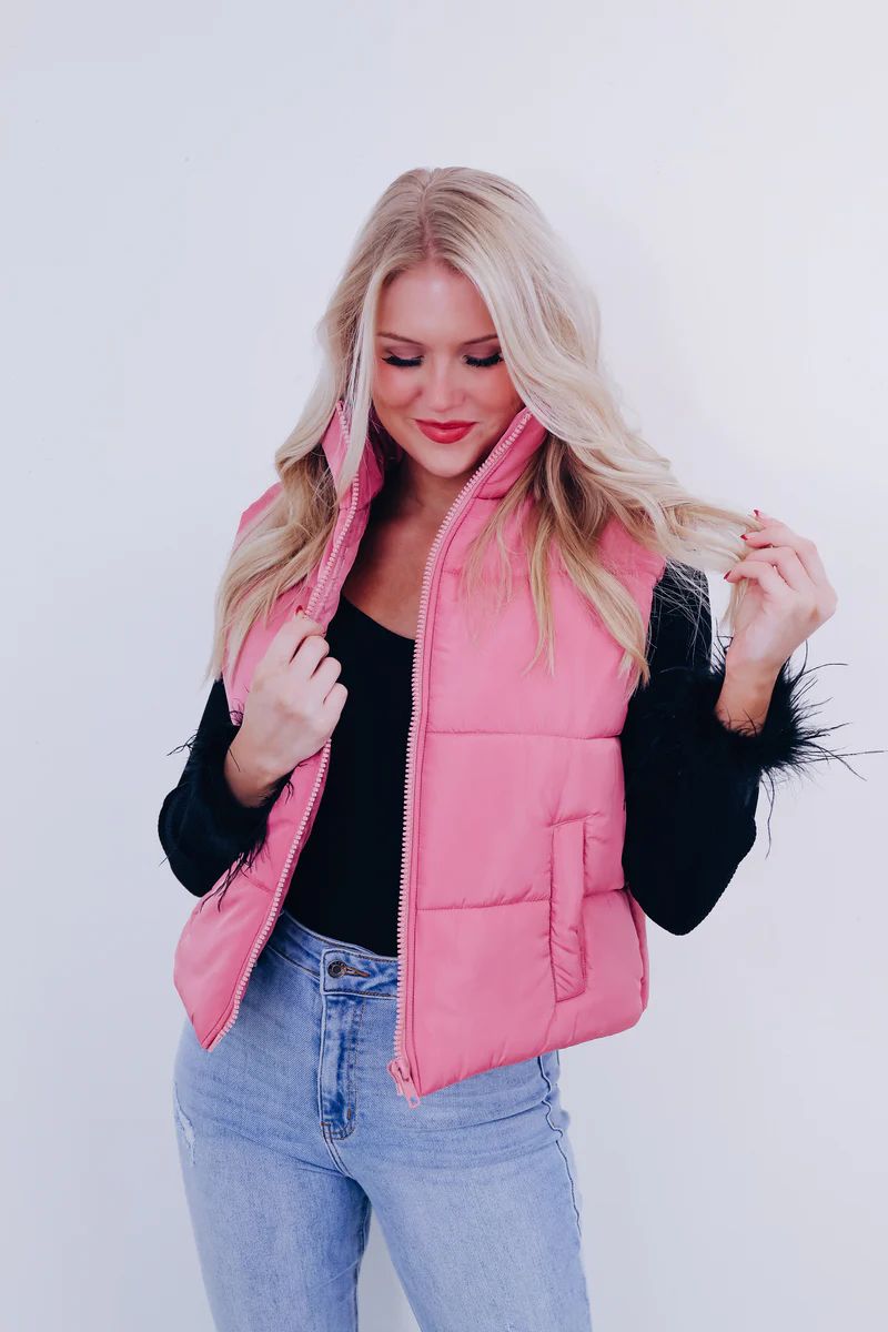 Wonderfully Essential Puffer Vest - Mauve | Whiskey Darling Boutique