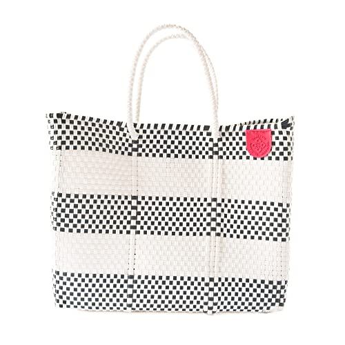 Lolo Medium Woven Crossbody Bag - With Detachable Neoprene Pouch, Black & White Beach Bag, Recycl... | Amazon (US)