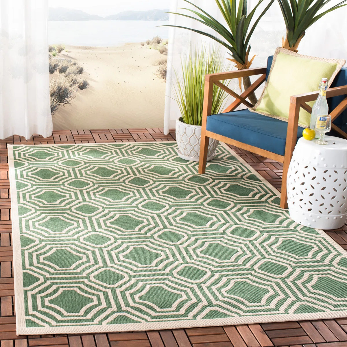 Arneshia Geometric Indoor/Outdoor Area Rug | Wayfair North America