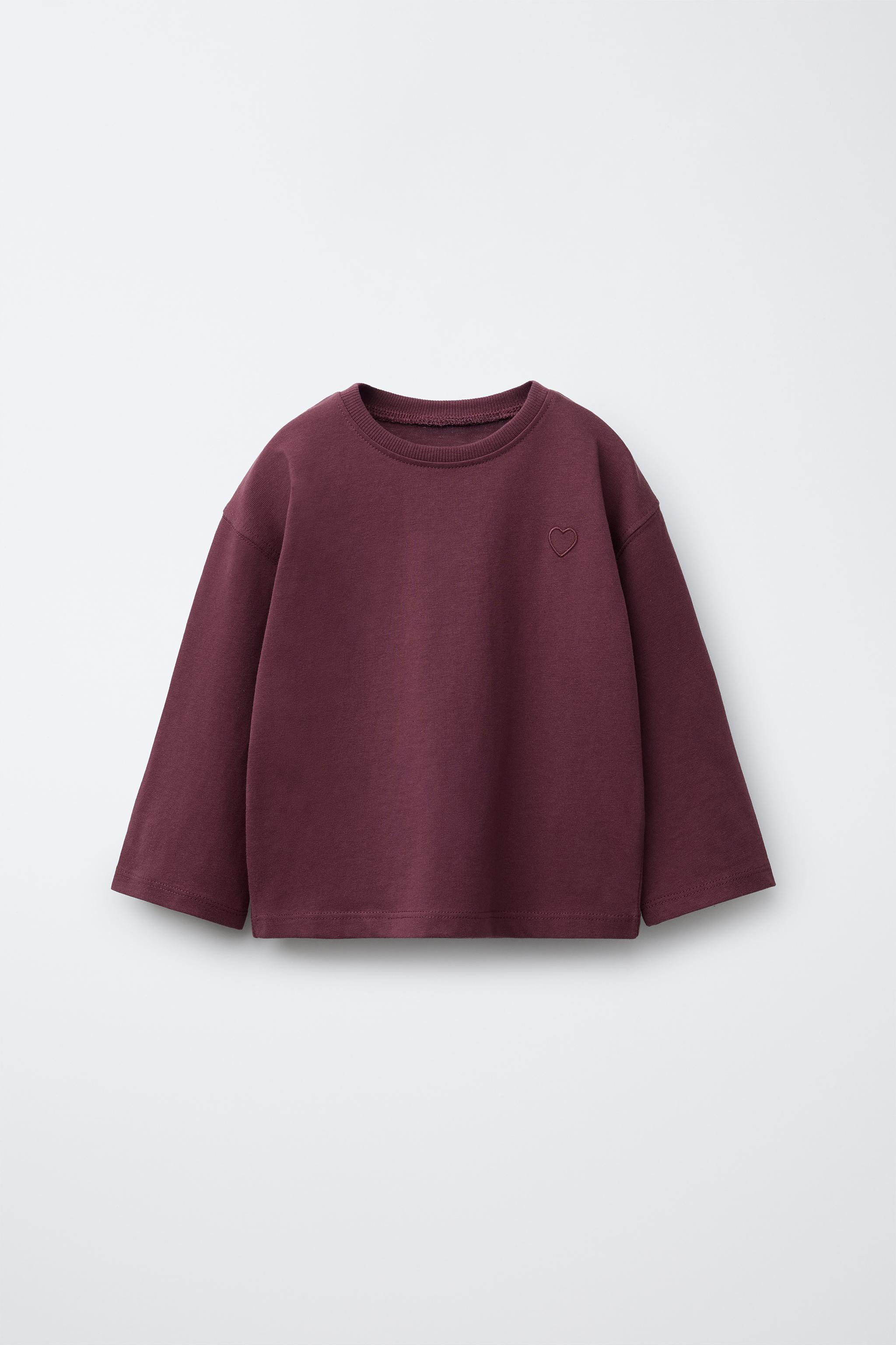 BASIC EMBROIDERED HEART T-SHIRT | Zara US