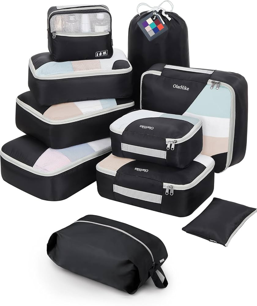 ALL INCLUDED 10 Set Durable Packing Cubes for Suitcases,OlarHike Travel Essentials,UPGRADED Anti-... | Amazon (US)