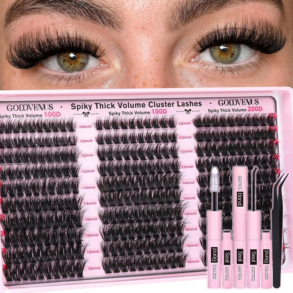Goddvenus Fluffy Lash Clusters Kit Thick 100-150-200D Volume Eyelash Clusters Kit 10-16mm Wispy I... | Amazon (US)