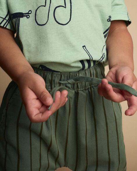 Toddler Boy Playground Pants in Stripes - Olive | Carter's Inc