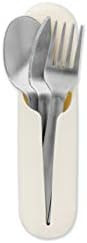 W&P Porter Stainless Steel Utensils with Silicone Carrying Case | Cream | Spoon, Fork & Knife for... | Amazon (US)