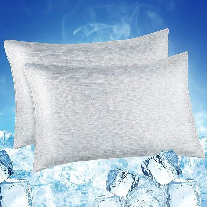 LUXEAR 2 Pack Cooling Pillow Cases for Hot Sleepers, Arc-Chill Q-Max > 0.5, Hair & Skin Friendly,... | Amazon (US)