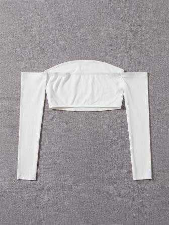 SHEIN PETITE Top Cortado Fora do ombro | SHEIN