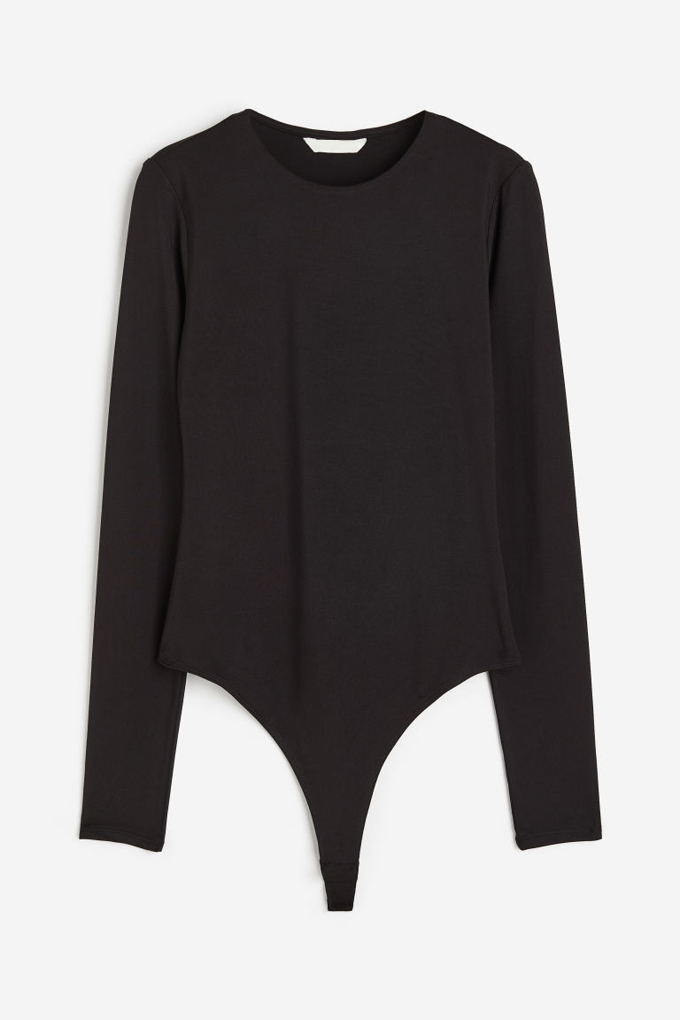 H & M - Jersey Thong Bodysuit - Black | H&M (US + CA)