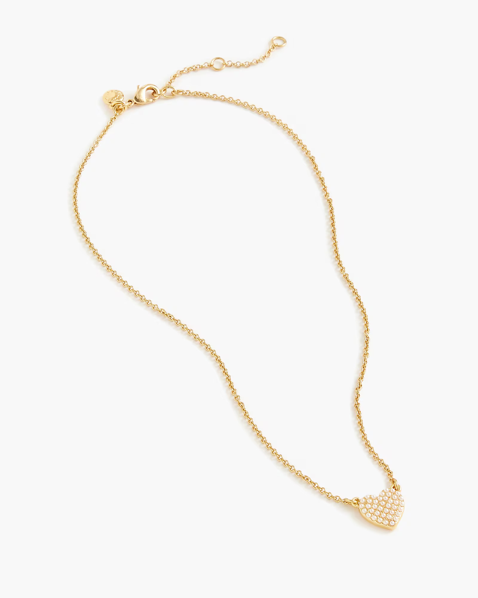 Pavé pearl heart necklace | J.Crew Factory