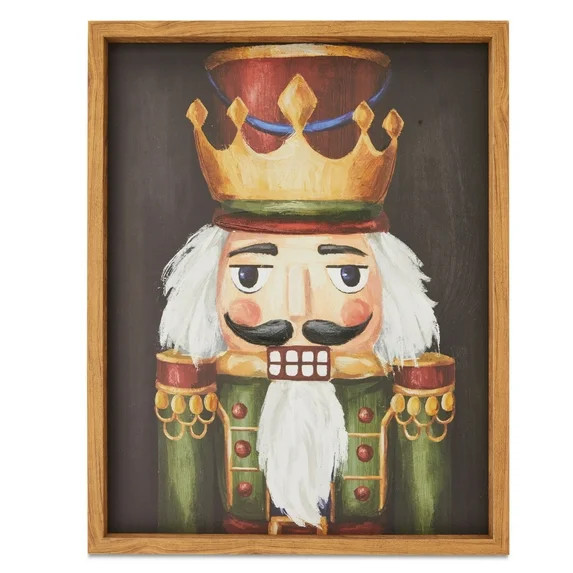 Nutcracker Framed Christmas Wall Art, Multicolor, 15" x 19", by Holiday Time | Walmart (US)