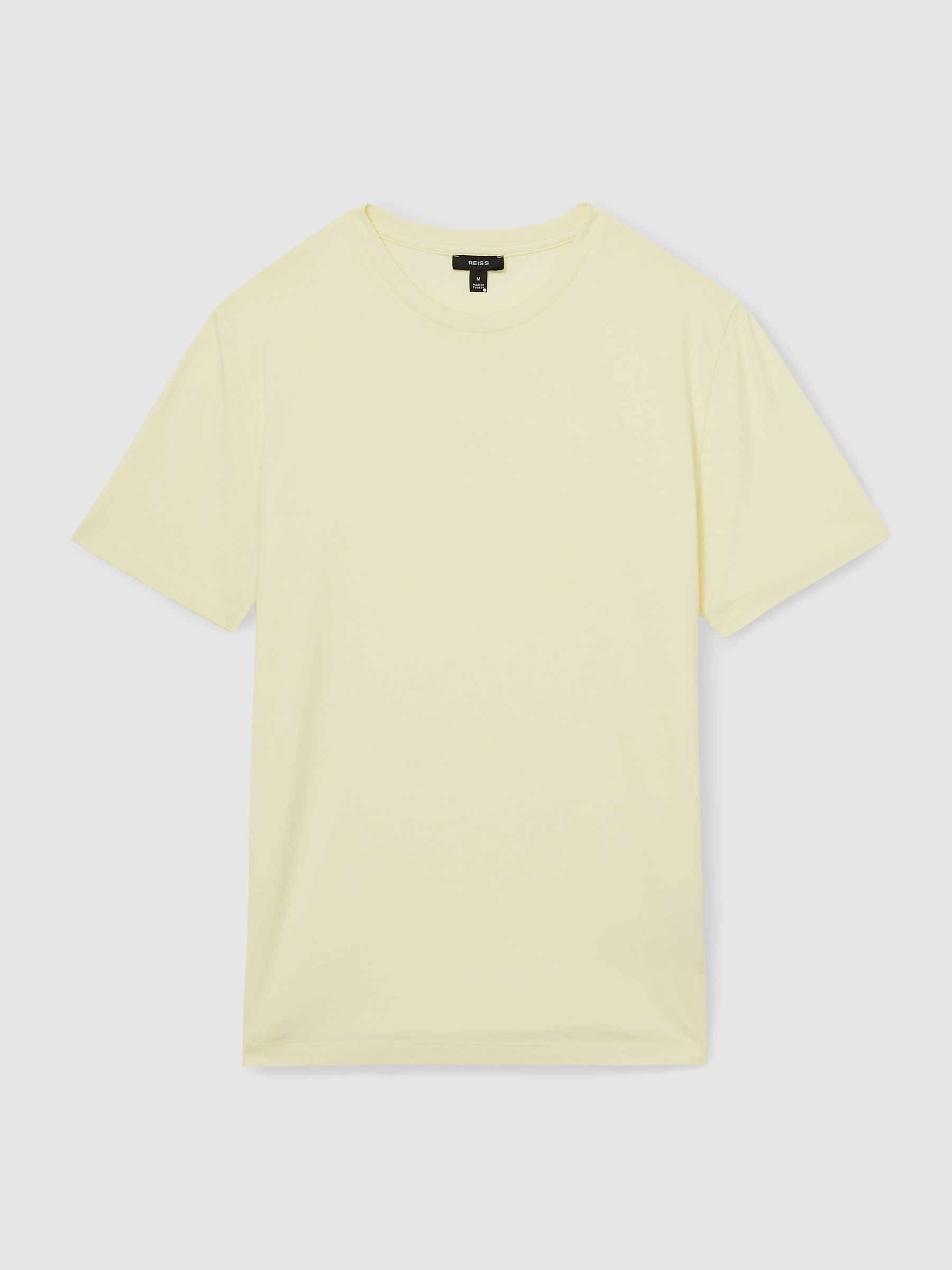 Cotton Crew Neck T-Shirt in Lemon Yellow | Reiss UK