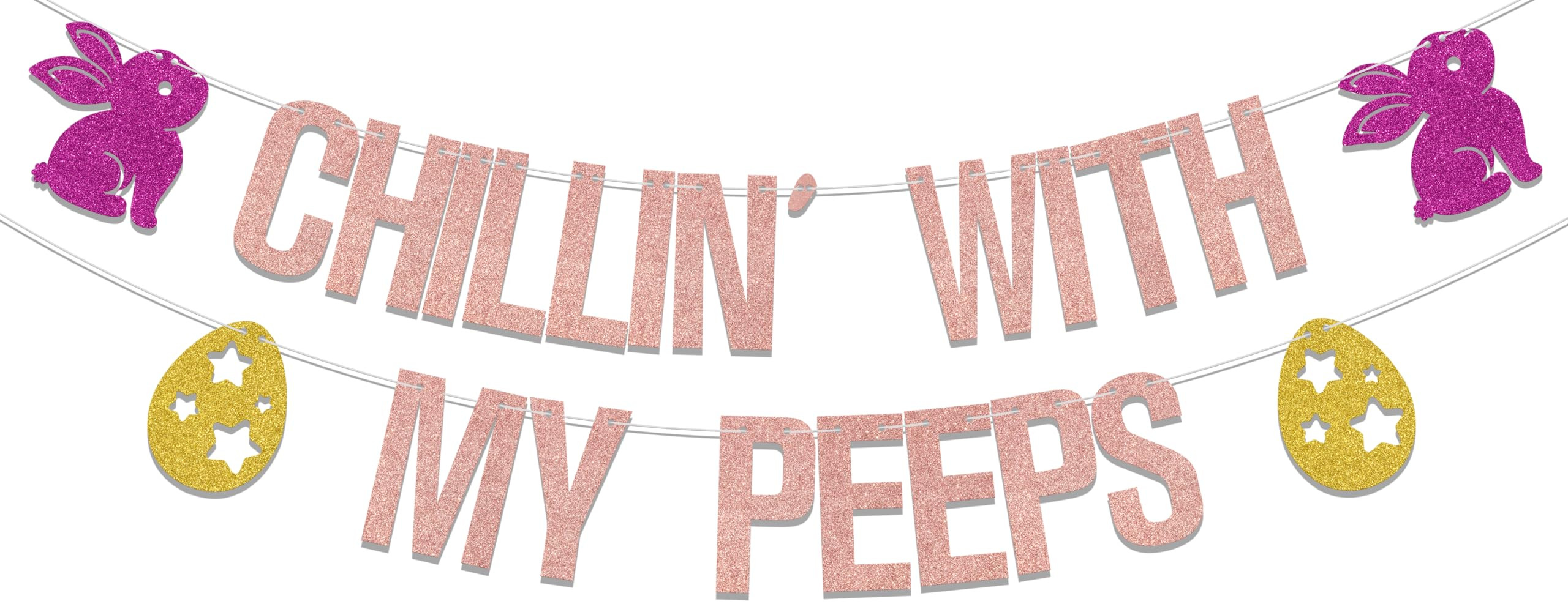Chillin' with my Peeps Banner,Happy Easter Banner,Easter Bunny Happy Easter Egg Party Decorations... | Amazon (US)