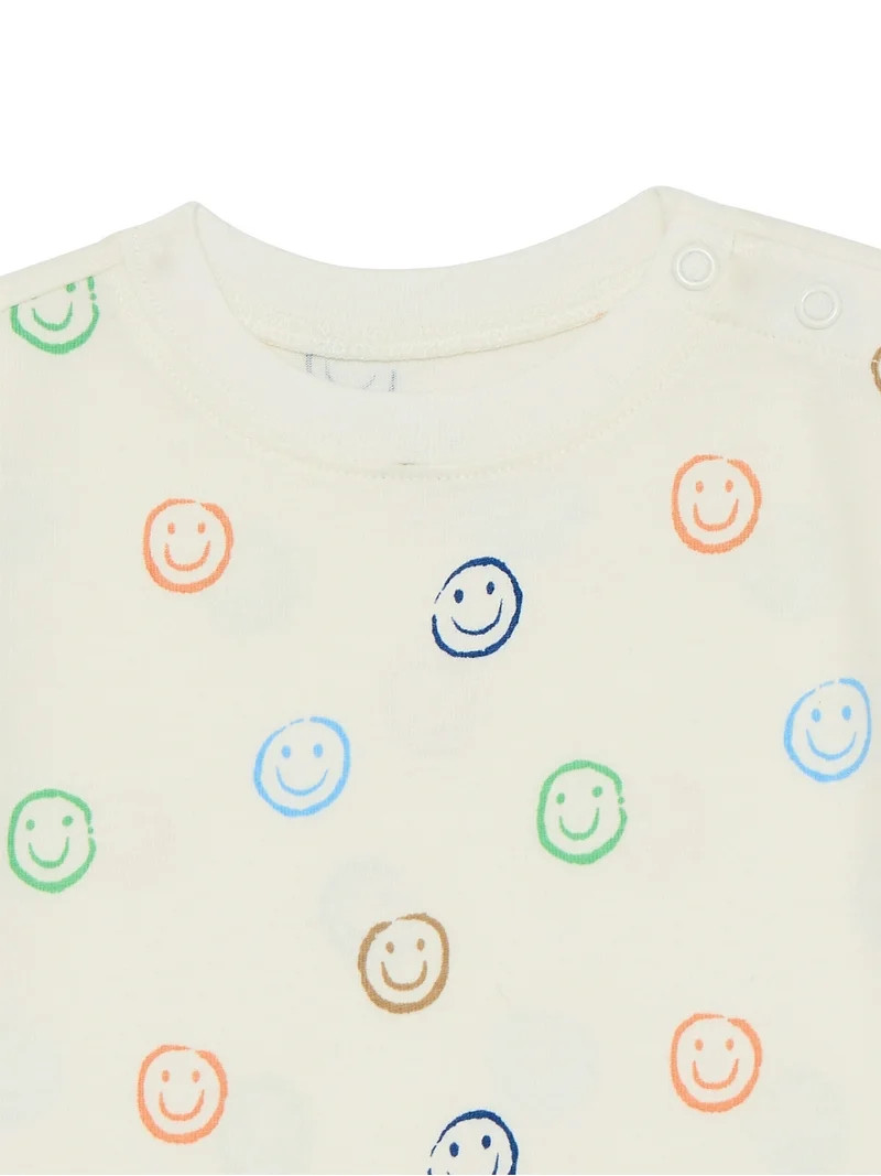 Wonder Nation Baby Boys Printed Jersey Romper, Sizes 0M-24M | Walmart (US)