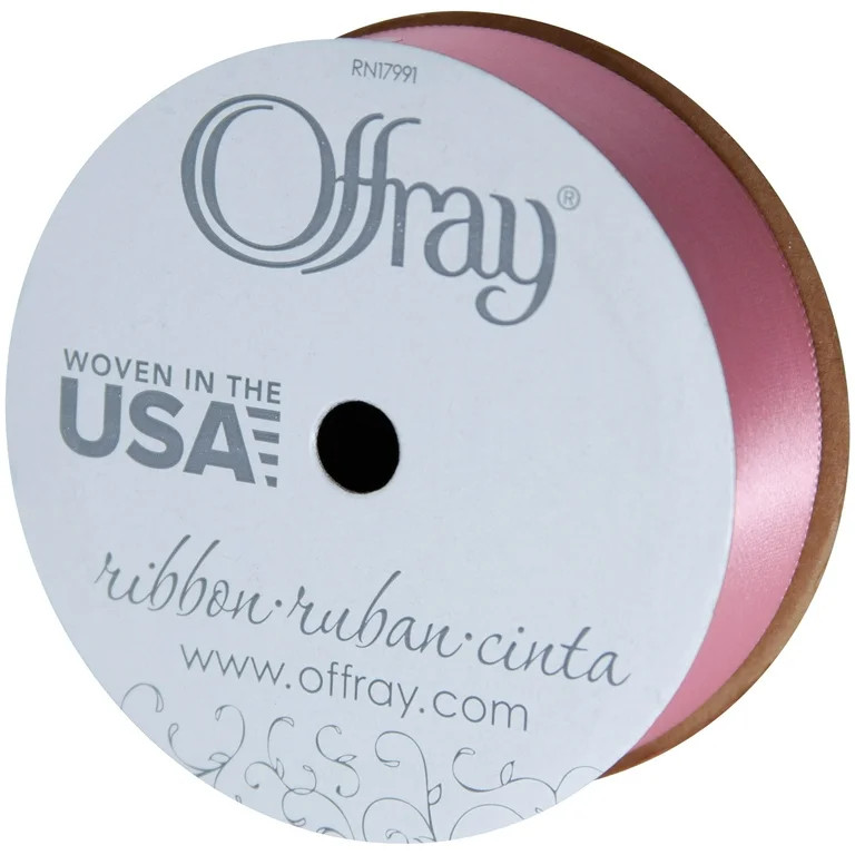 (2 pack) Offray Ribbon, Coral Pink 7/8 inch Single Face Satin Polyester Ribbon, 18 feet | Walmart (US)