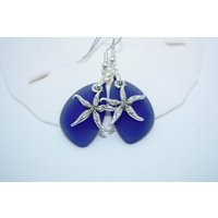 Blue Sea Glass Earrings, Star Fish Starfish Seaglass Jewelry, Beach Jewelry | Etsy (US)