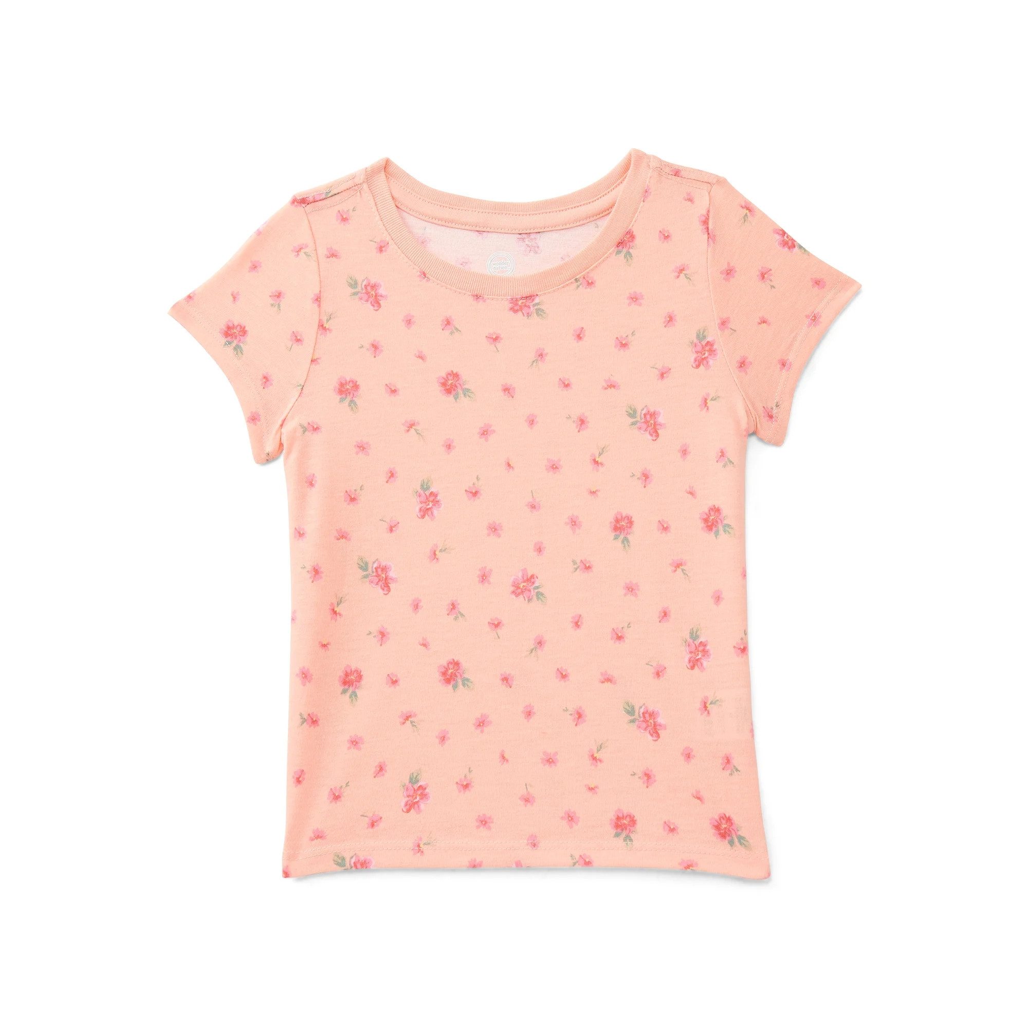 Wonder Nation Toddler Girls Tee with Short Sleeves, Sizes 18M-5T | Walmart (US)