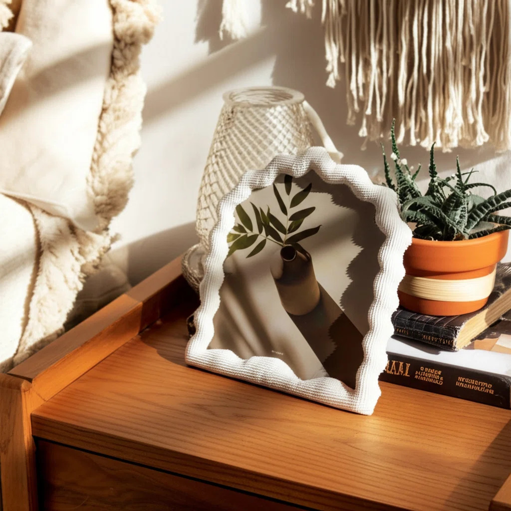 Decorative Wavy Arch Picture Frame with Textured Border - Cute Photo Frame for Entryway Table Dis... | Wayfair North America