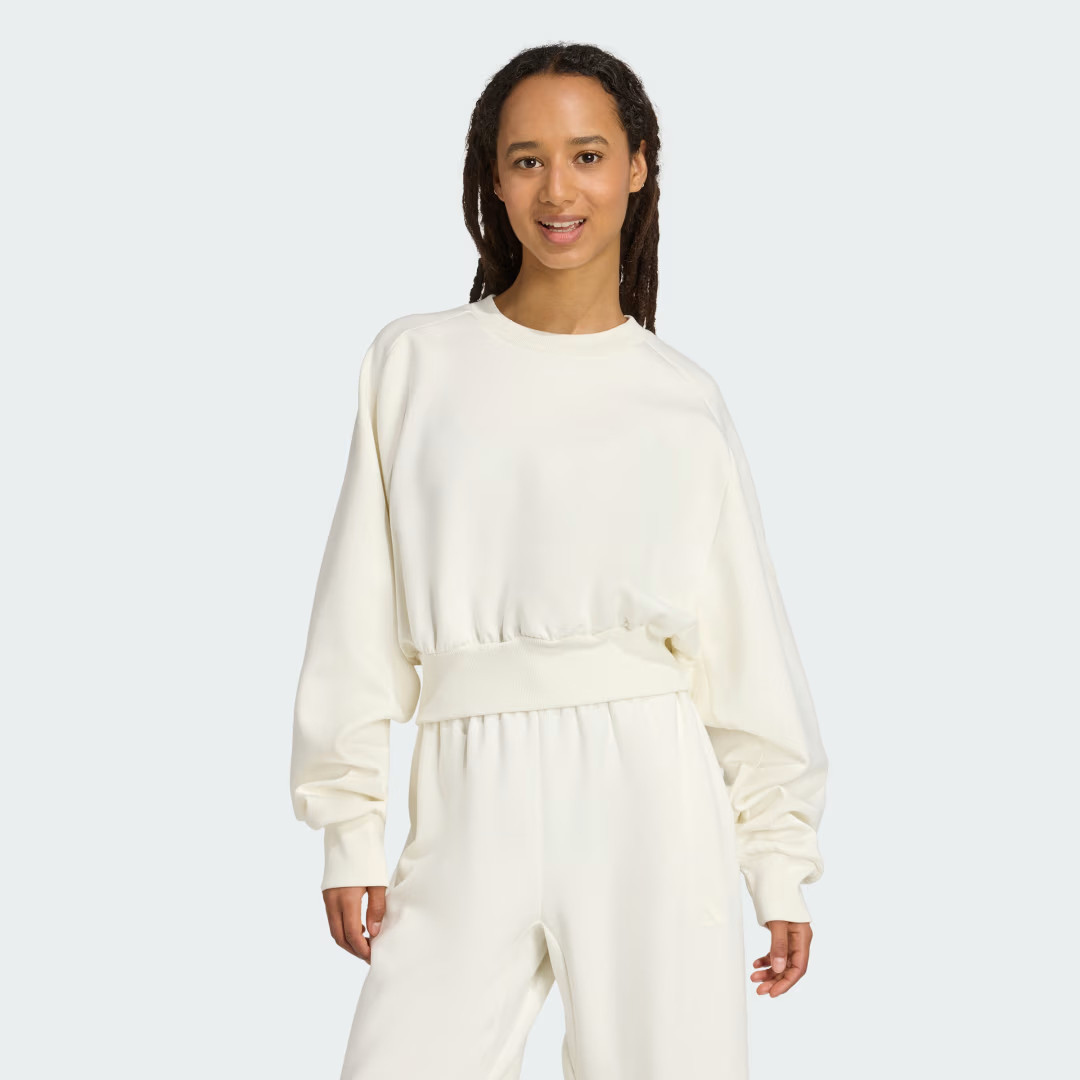 adidas Soft Lux Loose Sweatshirt Off White S Womens | adidas (US)