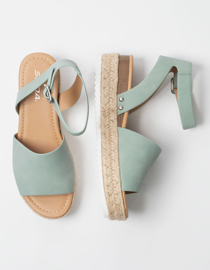 SODA Ankle Strap Womens Flatform Sandals - MINT - TOPIC-NB | Tillys