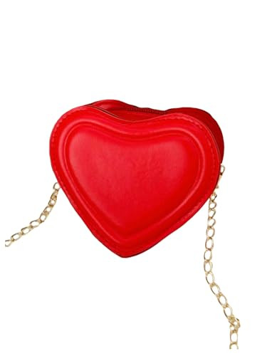 Floerns Women's Heart Shape Satchel Crossbody Bag Mini Handbag Valentines Clutch Purse Red One-Size | Amazon (US)