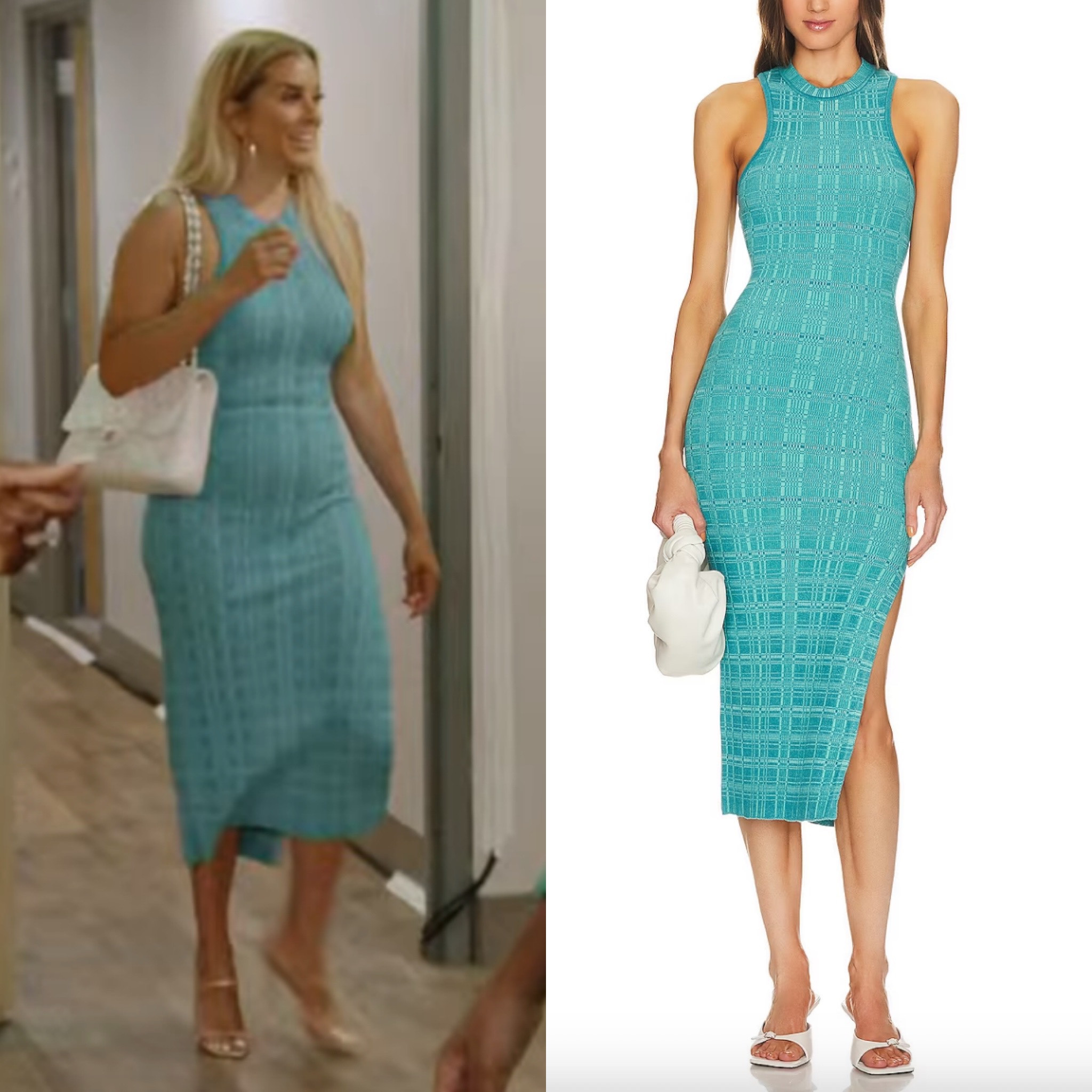Robyn Dixon’s Turquoise Knit Dress 