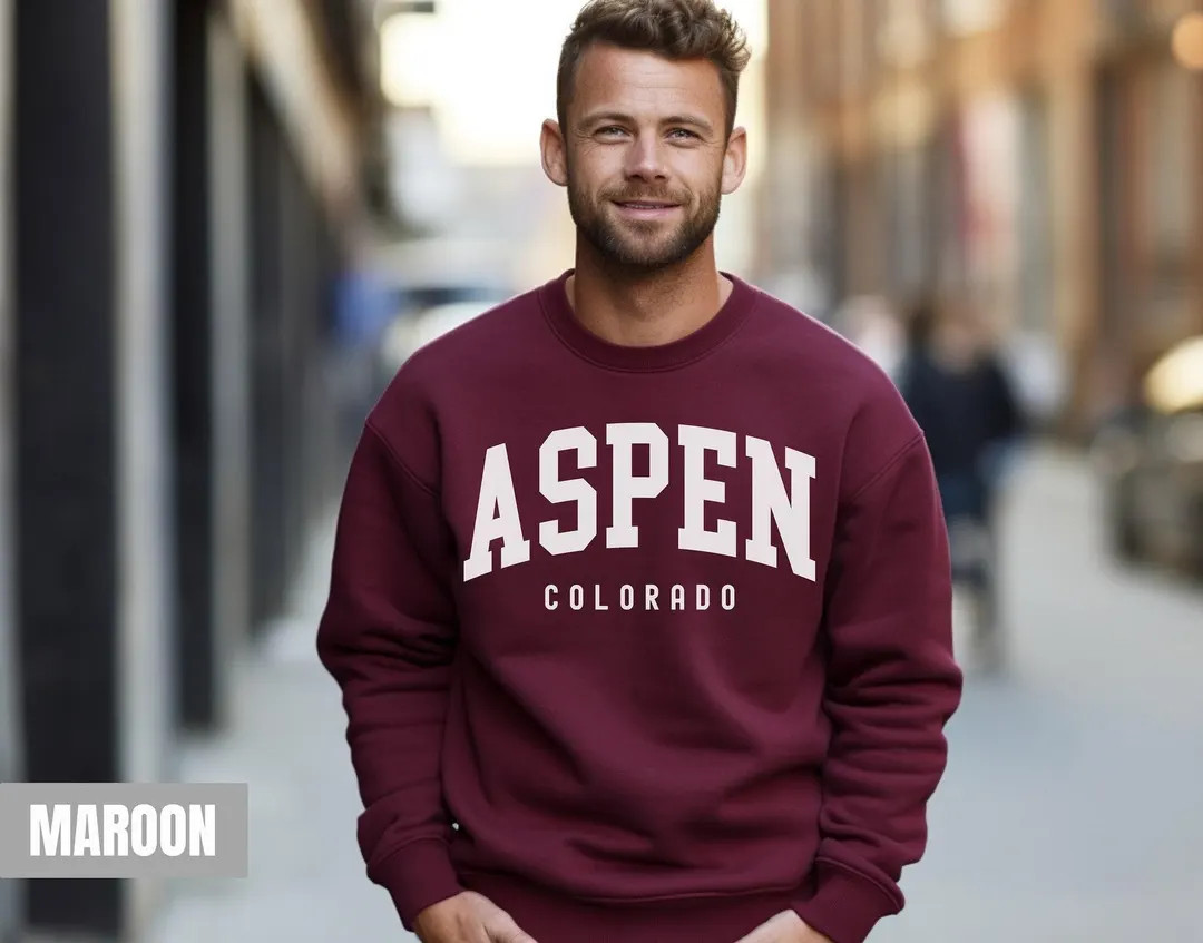 Aspen Sweatshirt, Aspen Colorado Gift, Hometown Travel Sweatshirt, Honeymoon College Style Sweats... | Etsy (US)