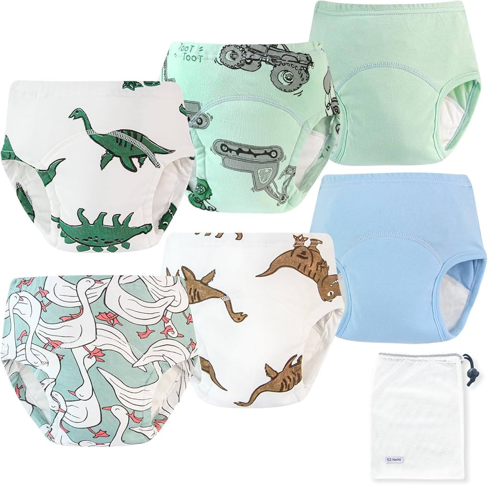 EZ Moms 6 Packs Absorption Toddler Potty Training Underwear for Boys 100% Cotton Toilet Training ... | Amazon (US)