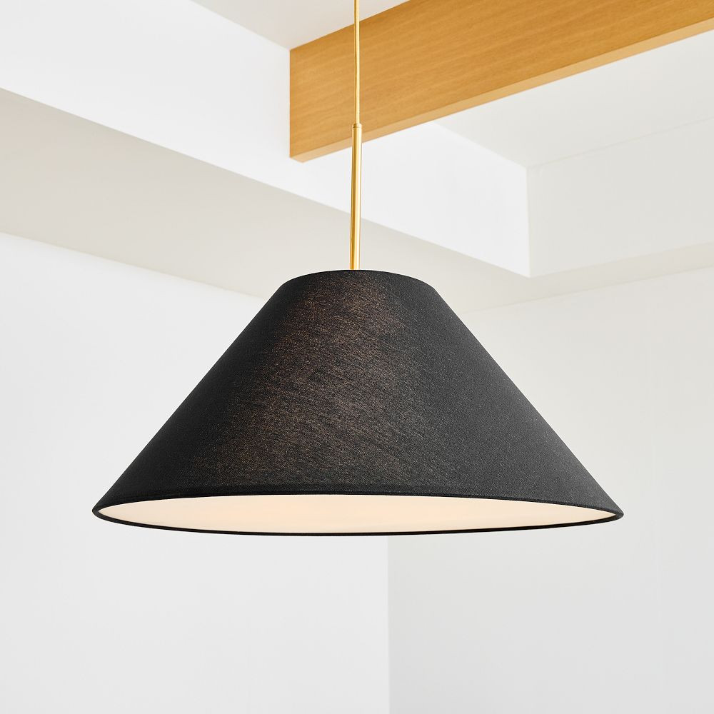 Sculptural Fabric Cone Hardwired Pendant (18"–25") | West Elm (US)