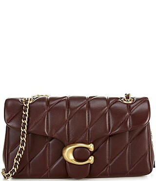COACH Tabby Quilted Chain Shoulder Bag 26 - Black/Currant | Dillard's