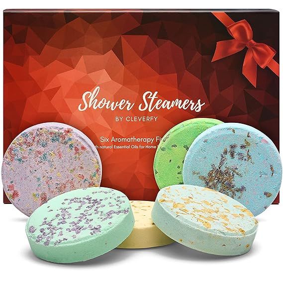 Cleverfy Shower Steamers Aromatherapy - Variety Pack of 6 Shower Bombs. Red Set: Peppermint, Lave... | Amazon (US)
