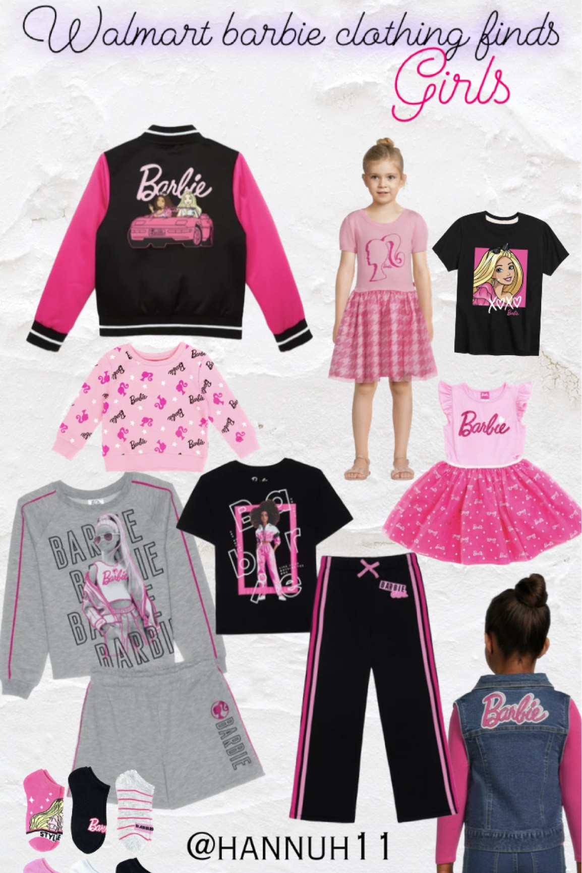 Barbie Hoodie & Leggings Girls Kids Doll Jumper Black Grey Clothes