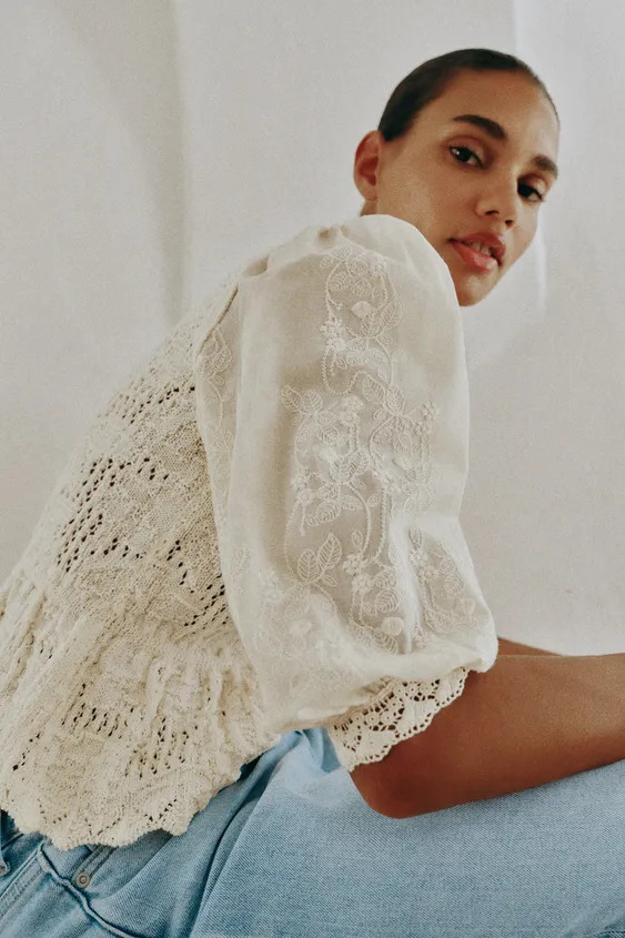 ROMANTIC COMBINED KNIT CARDIGAN | Zara UK