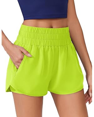 PINSPARK Running Shorts for Women Quick Dry High Waisted Athletic Short 2 in 1 Workout Gym Shorts... | Amazon (US)