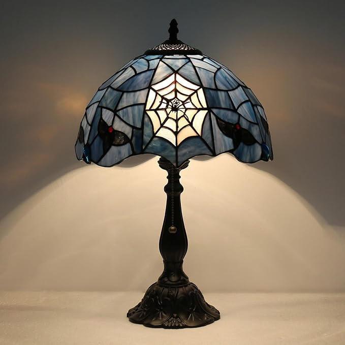 Tiffany Style Stained Glass Spider Lamp, Gothic Victorian Table Lamp, Halloween Home Decor Accent... | Amazon (US)