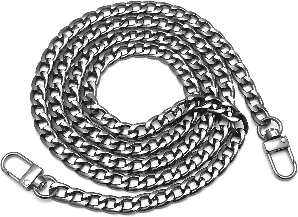 47.2 inch DIY Iron Flat Chain Belt, Handbag Replacement Belt, Shoulder Belt, Wallet Chain Belt, M... | Amazon (US)