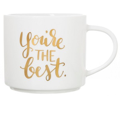 15oz Stoneware You're The Best Stackable Mug White/Gold - Threshold™ | Target