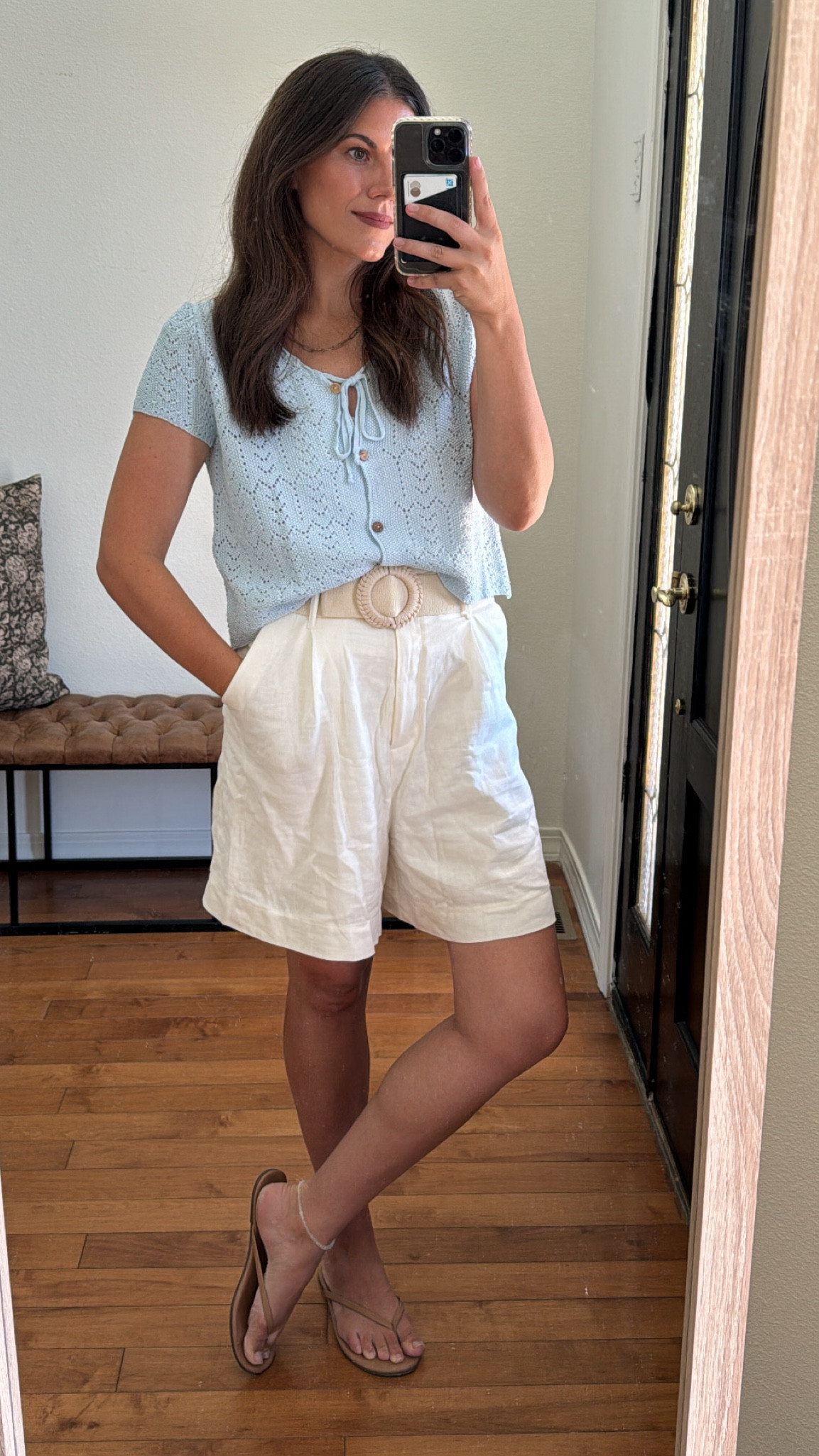 Wearing large in crochet top! Linked similar shorts

#LTKFindsUnder50 #LTKStyleTip