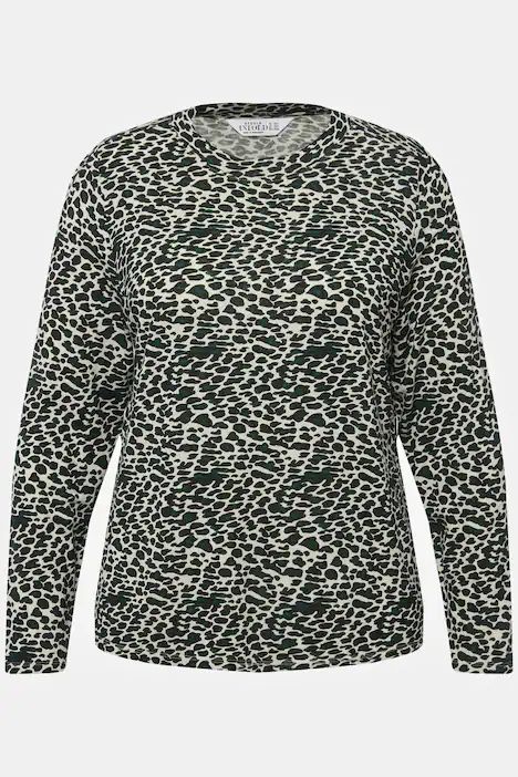 Long Sleeve Leopard Print Tee | Ulla Popken