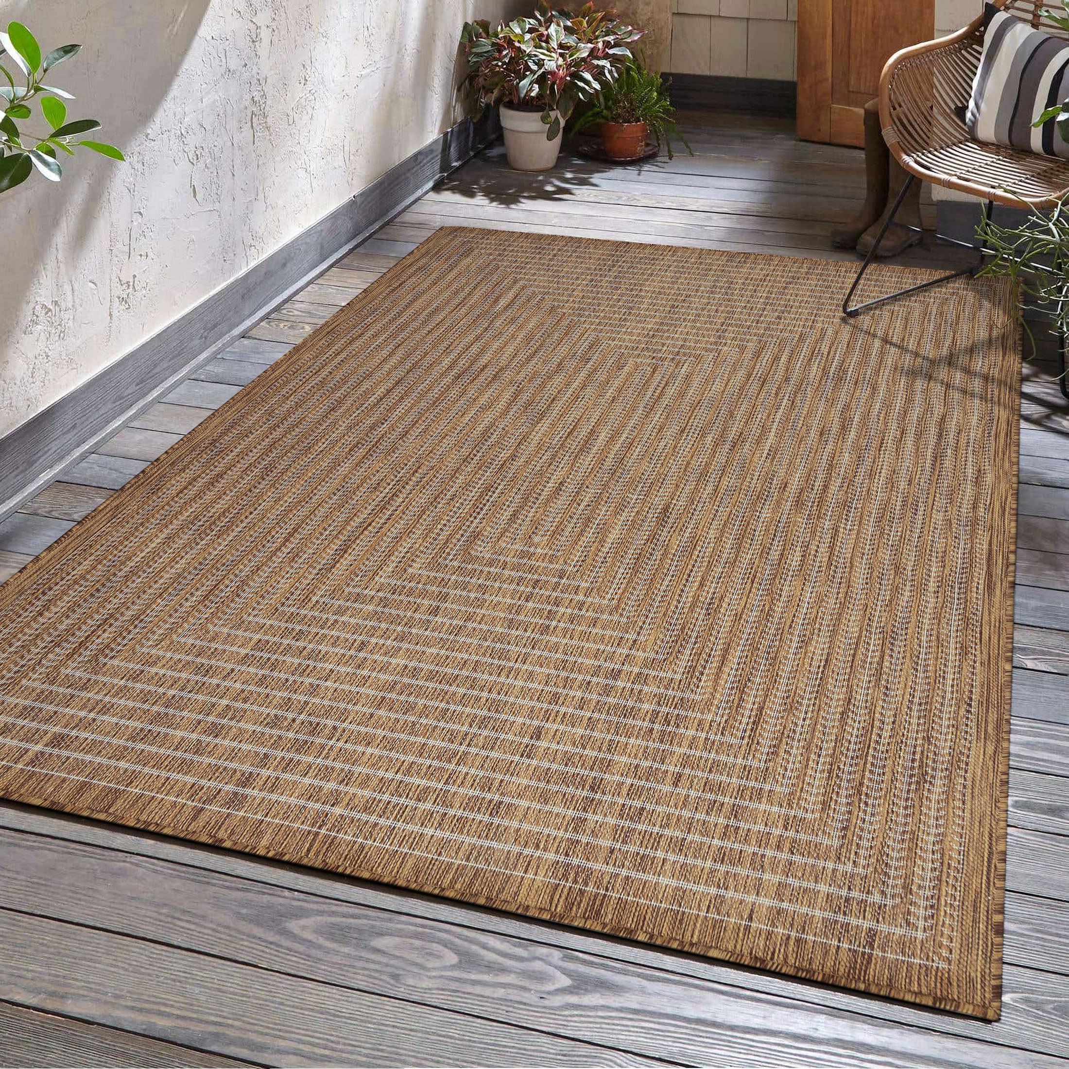 Adiva Rugs Outdoor Indoor Area Rug, Weather Resistant, Easy to Clean, Stain Resistant Floor Mat f... | Amazon (US)
