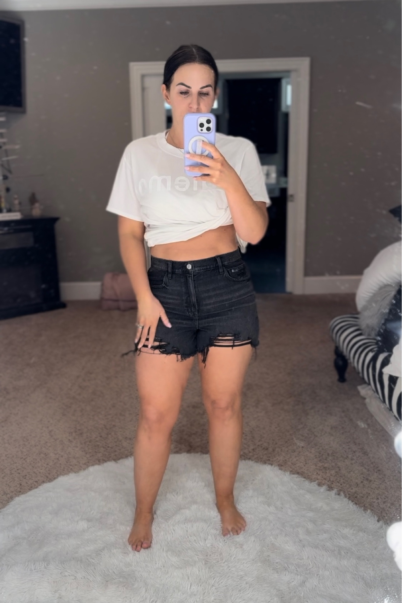 Another great denim option are these high rise boyfriend shorts. Wearing a 10  

#LTKstyletip #LTKfindsunder50 #LTKmidsize