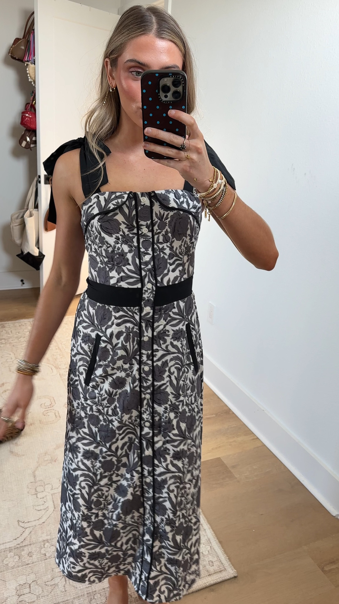 Amazon size small Wenrine Womens Summer Floral Midi Dress Casual Tie Strap Sleeveless Smocked Button Boho Flowy Beach Sundress with Pocket

#LTKSeasonal #LTKootd #LTKSaleAlert