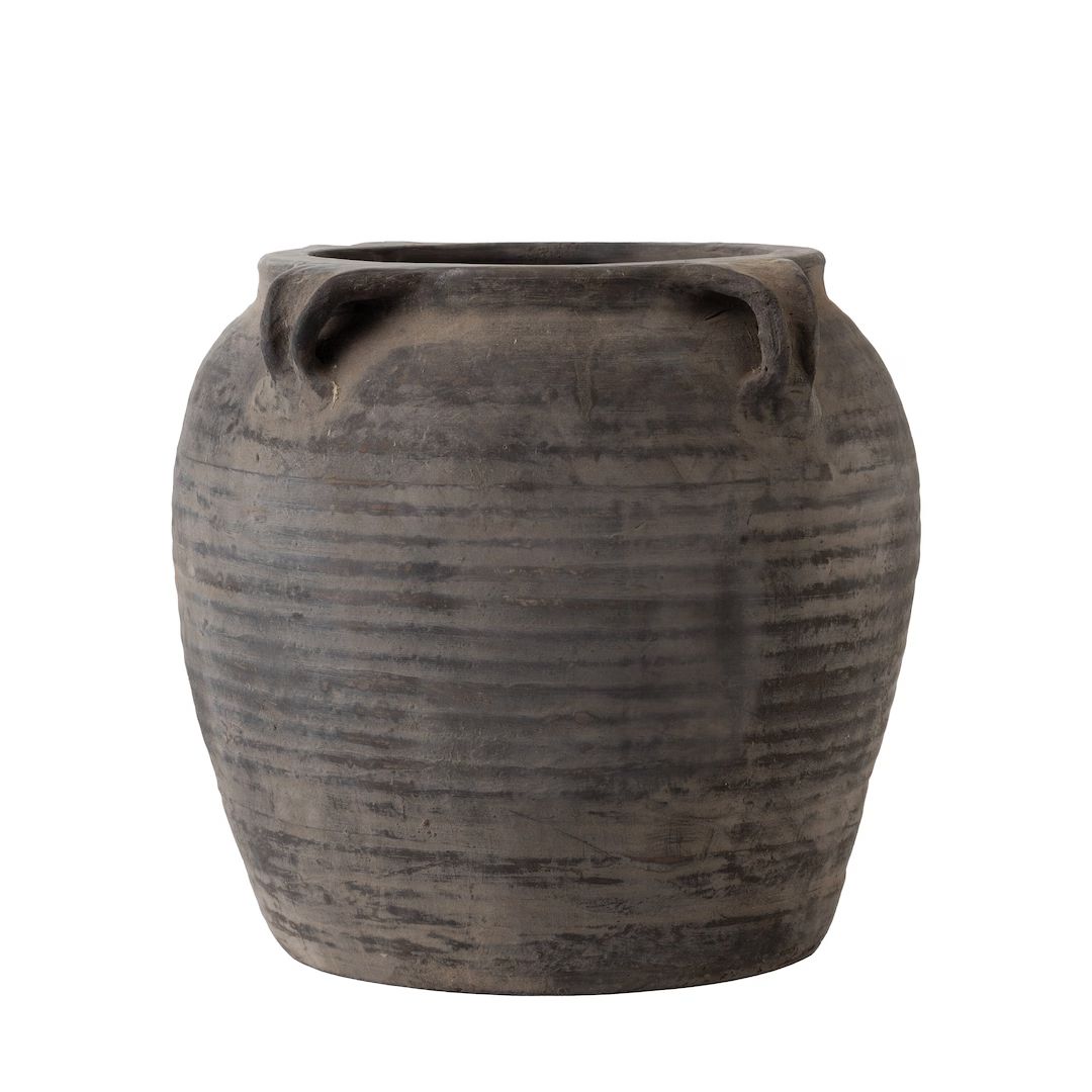 Beautiful Vintage Black Grey Clay Pot, Vintage Pottery, Vintage Pot, Clay Pottery, Antique Black ... | Etsy (US)