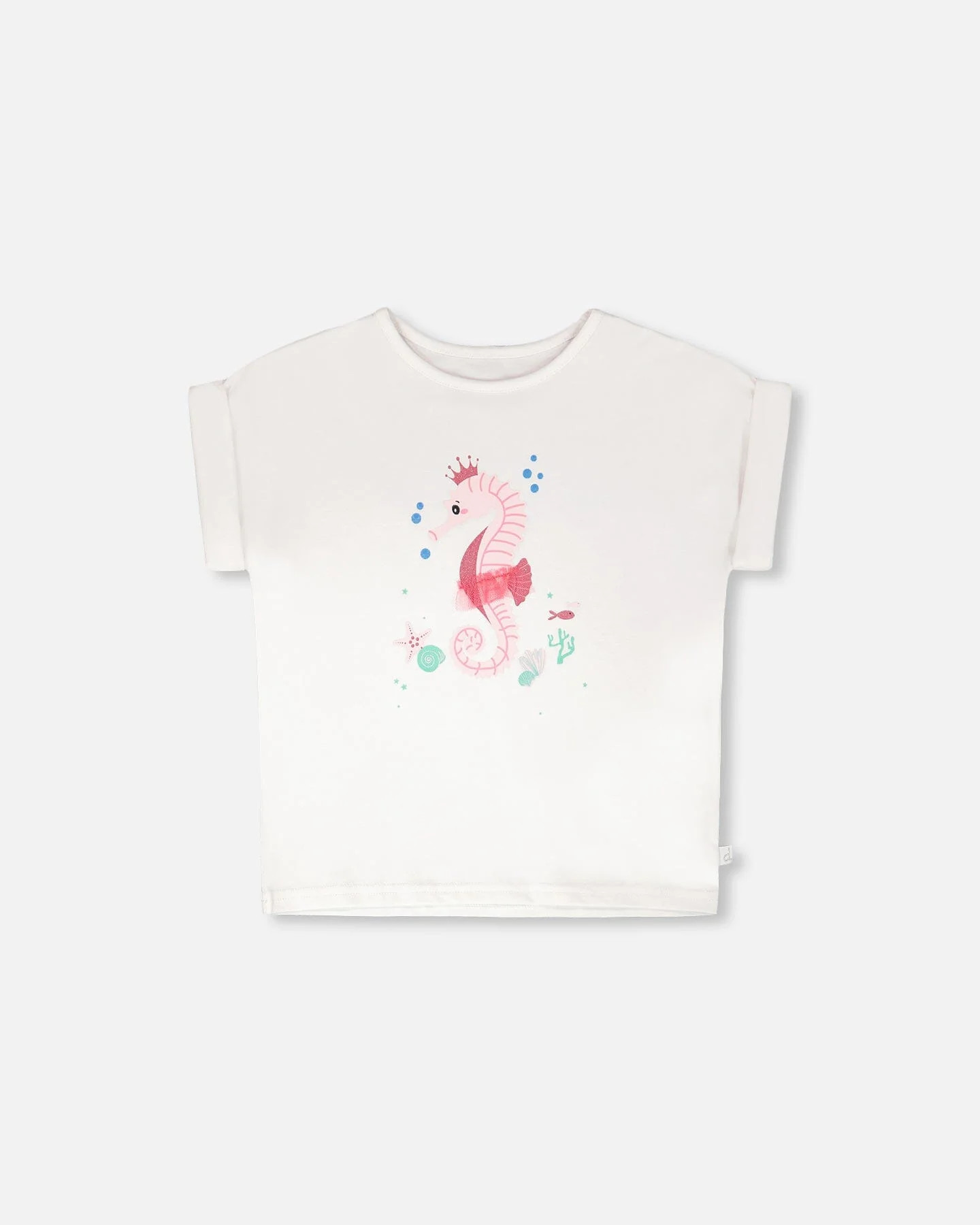 Organic Cotton Jersey T-Shirt White - Deux par Deux | Deux par Deux Childrens Designer Clothing