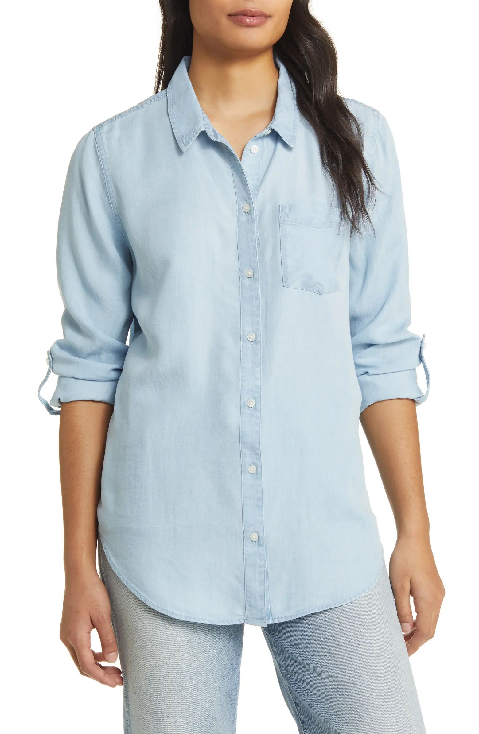 Casual Chambray Button-Up Shirt curated on LTK