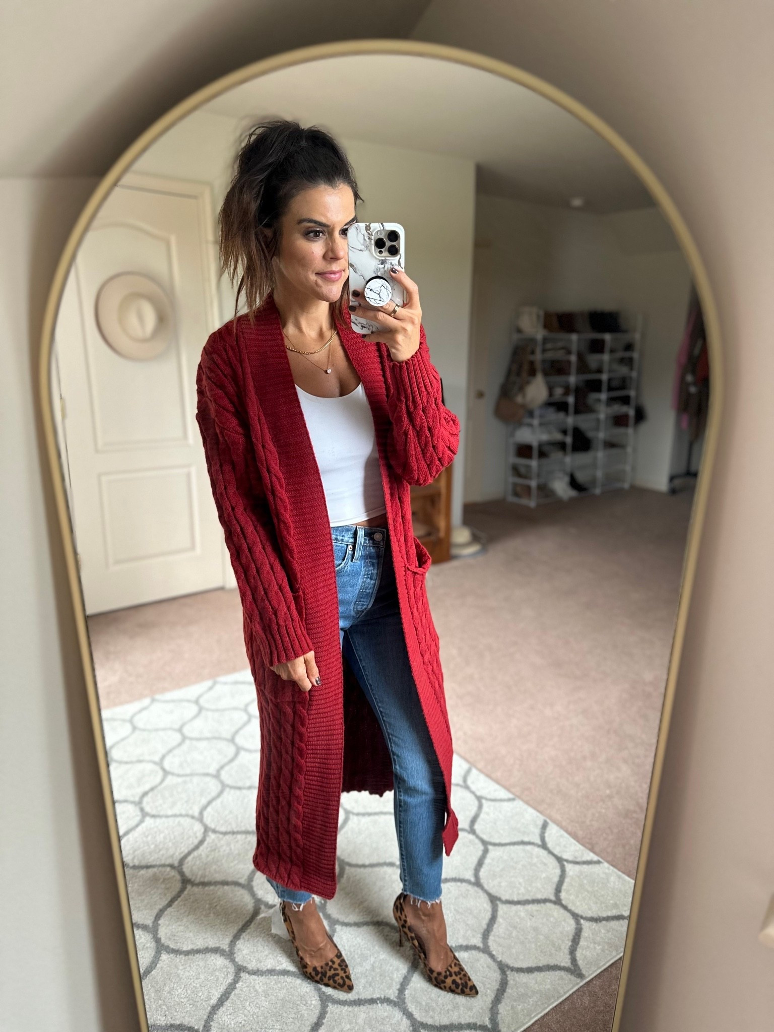 Size small in sweater, sized up one in jeans

#LTKdayinmylife #LTKgrwm #LTKmomlife