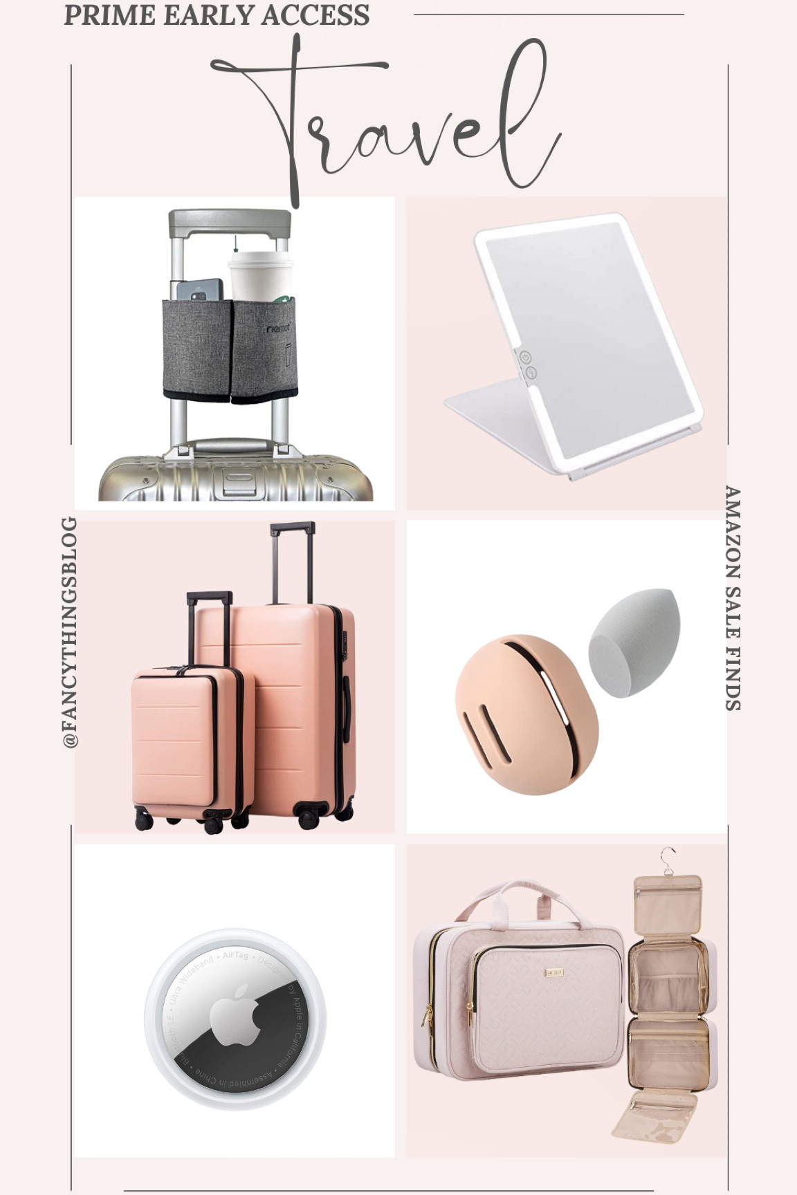 Amazon Prime early access sale travel finds! 

travel accessories, toiletry bag, luggage cup holder, suitcases, mirror, beauty blender storage, Apple air tag 

#LTKsalealert #LTKunder50 #LTKtravel