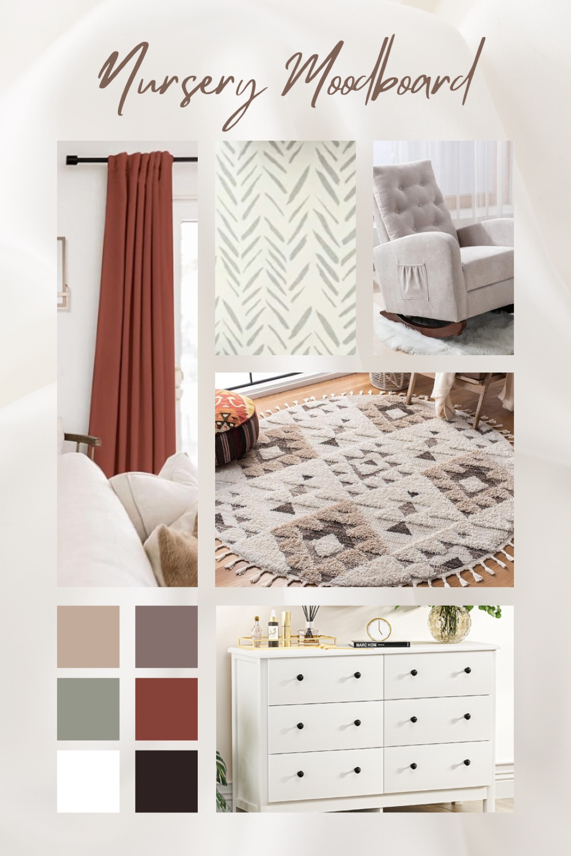 My Safari-themed nursery mood board. I ended up purchasing all products and love her room. 🐘 

#NurseryFinds #Newborn 

#LTKHome #LTKFamily #LTKBaby