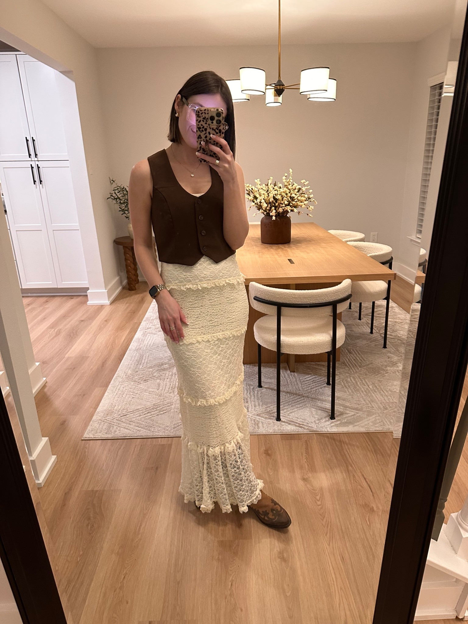 What I wore for a western style photoshoot. I threw this look together with random items I found last second and it actually came together so cute!

Brown cropped vest, cream tiered ruffle lace maxi dress and Sage brown cowboy boots 

Sage 4561 women's brown leather wingtip western boots with a snip toe and 1 1/2" heel

Maxi dress, lace maxi dress, lace dress, cream dress, cropped vest, cowboy boots, western boots, western outfit, photoshoot outfit, country concert outfitt



#LTKgrwm #LTKootd #LTKPetite